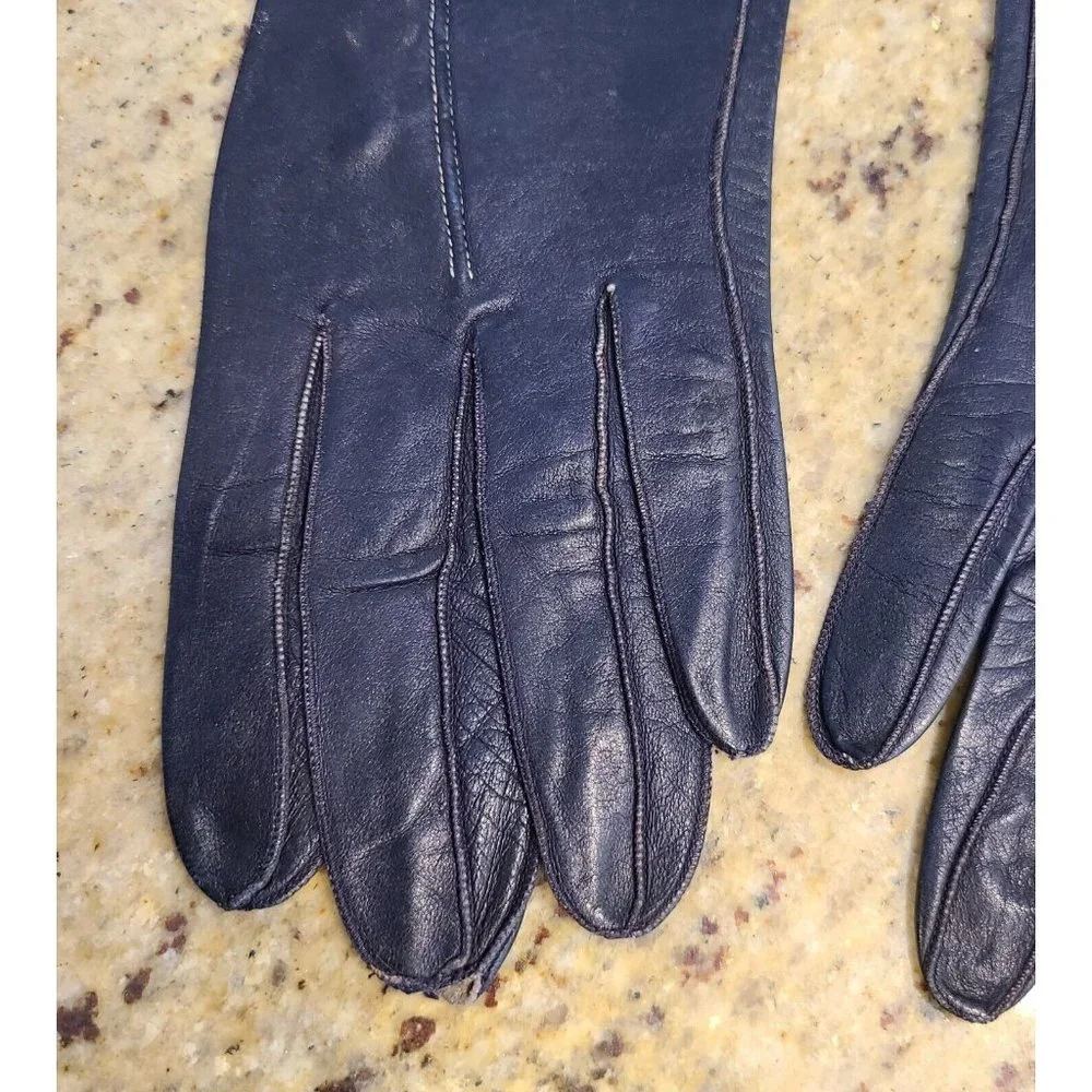 Vintage Size 6.5 Small Black Leather Formal 10